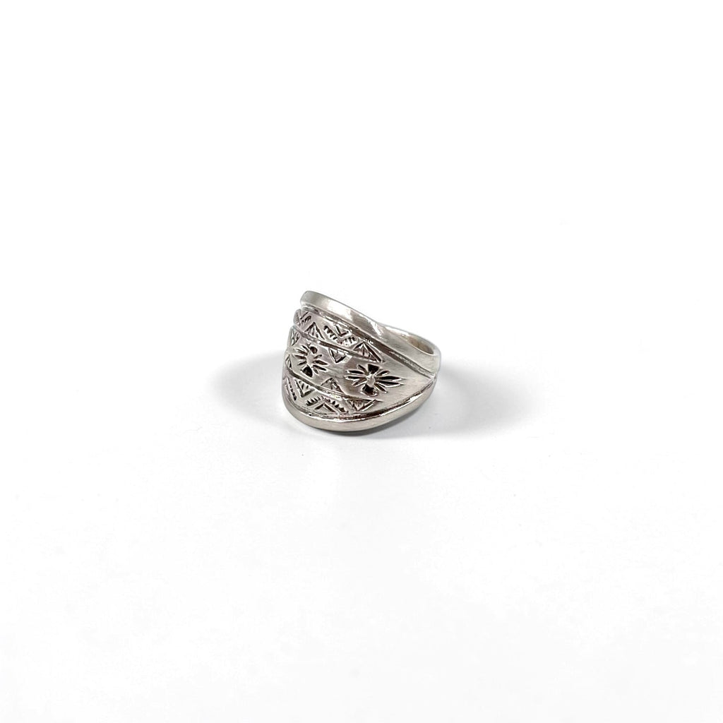 Vintage Sterling Silver 925 Ring Silver Ring Ring Size 15 Indian Jewelry Stamp Work Native