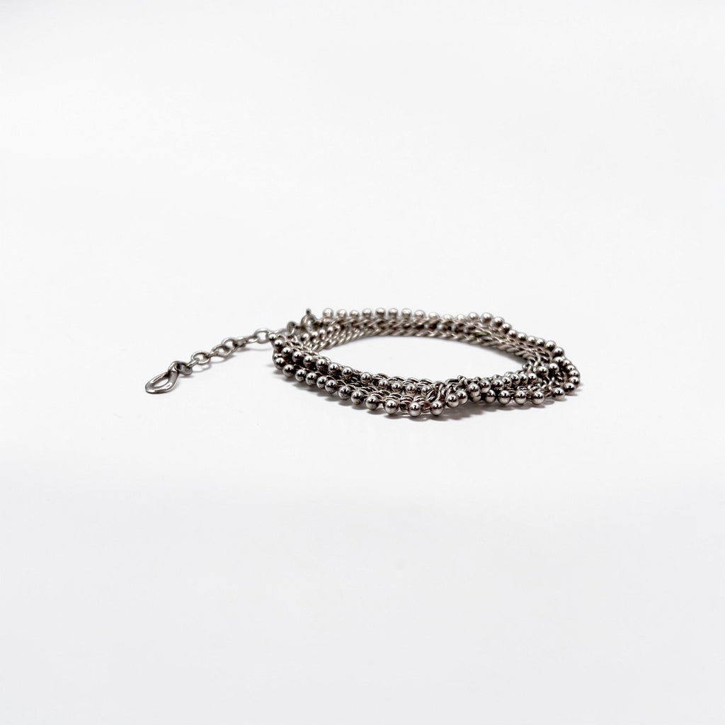 Friedrich Binder 70s Germany Vintage Necklace Choker Silver FBM 835 Stamped Fringe Mesh