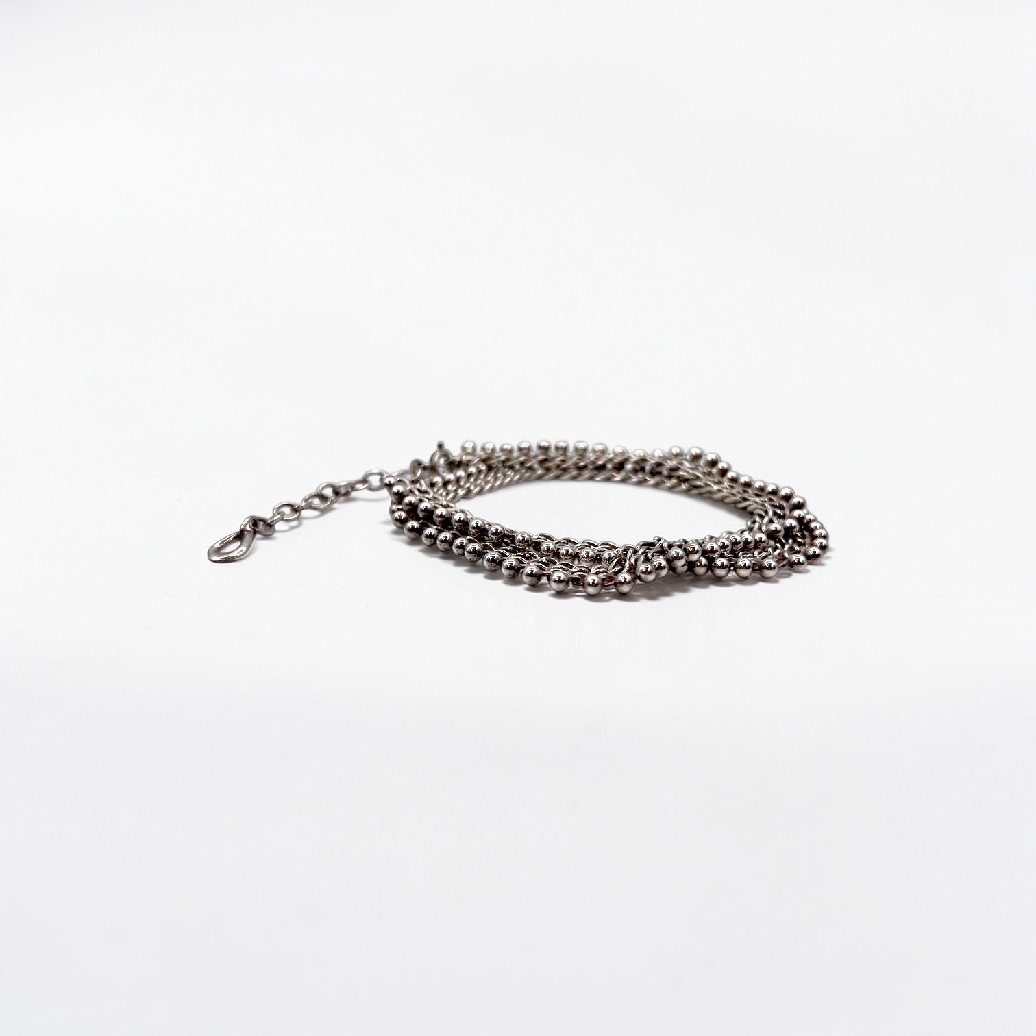 Friedrich Binder 70s Germany Vintage Necklace Choker Silver FBM 835 Stamped Fringe Mesh