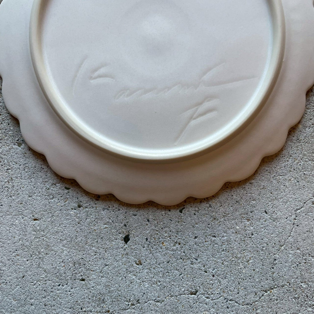5-sun plate, 5-sun hand-carved plate, white [FK21]