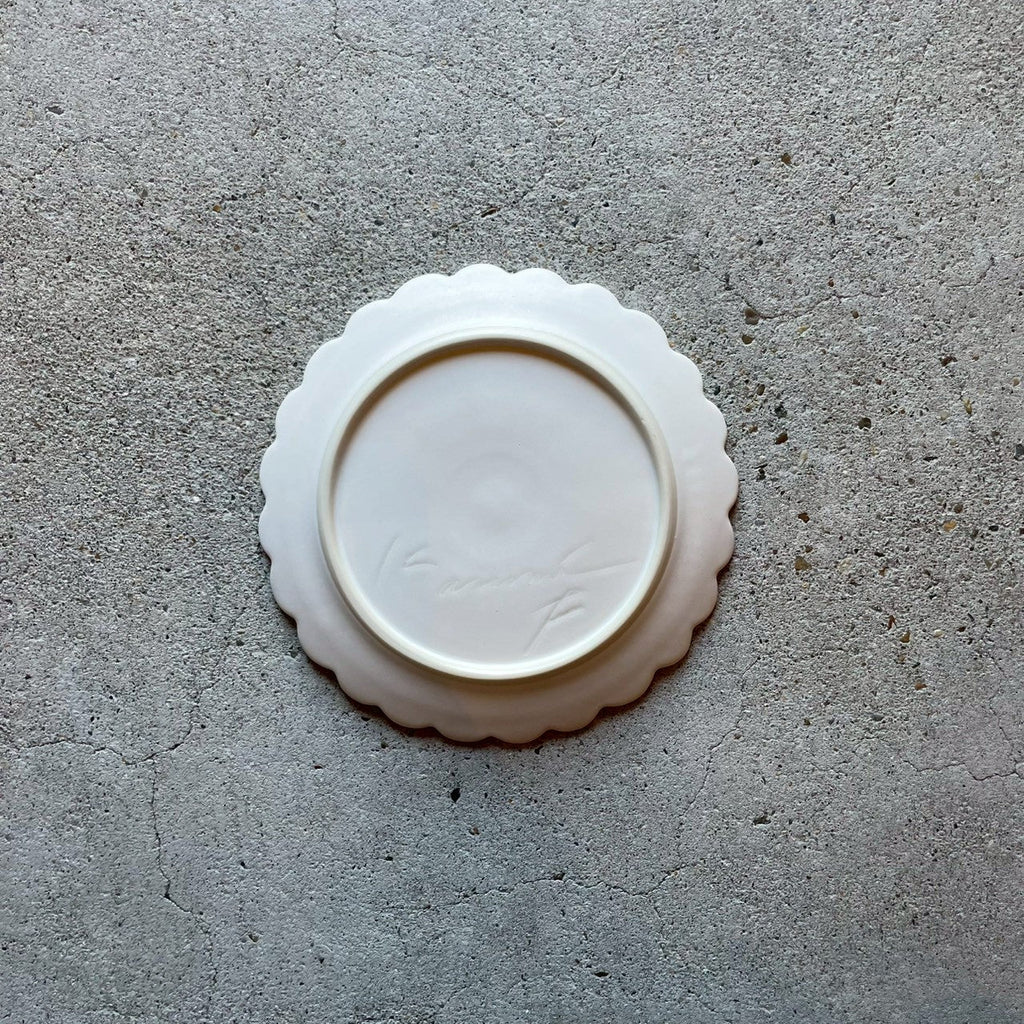 5-sun plate, 5-sun hand-carved plate, white [FK21]