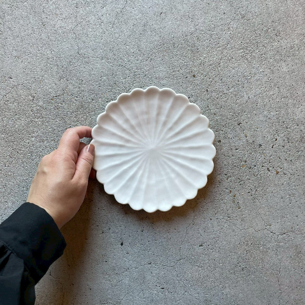 5-sun plate, 5-sun hand-carved plate, white [FK21]
