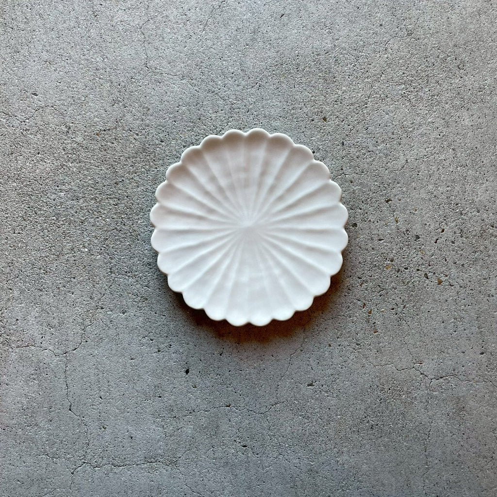 5-sun plate, 5-sun hand-carved plate, white [FK21]