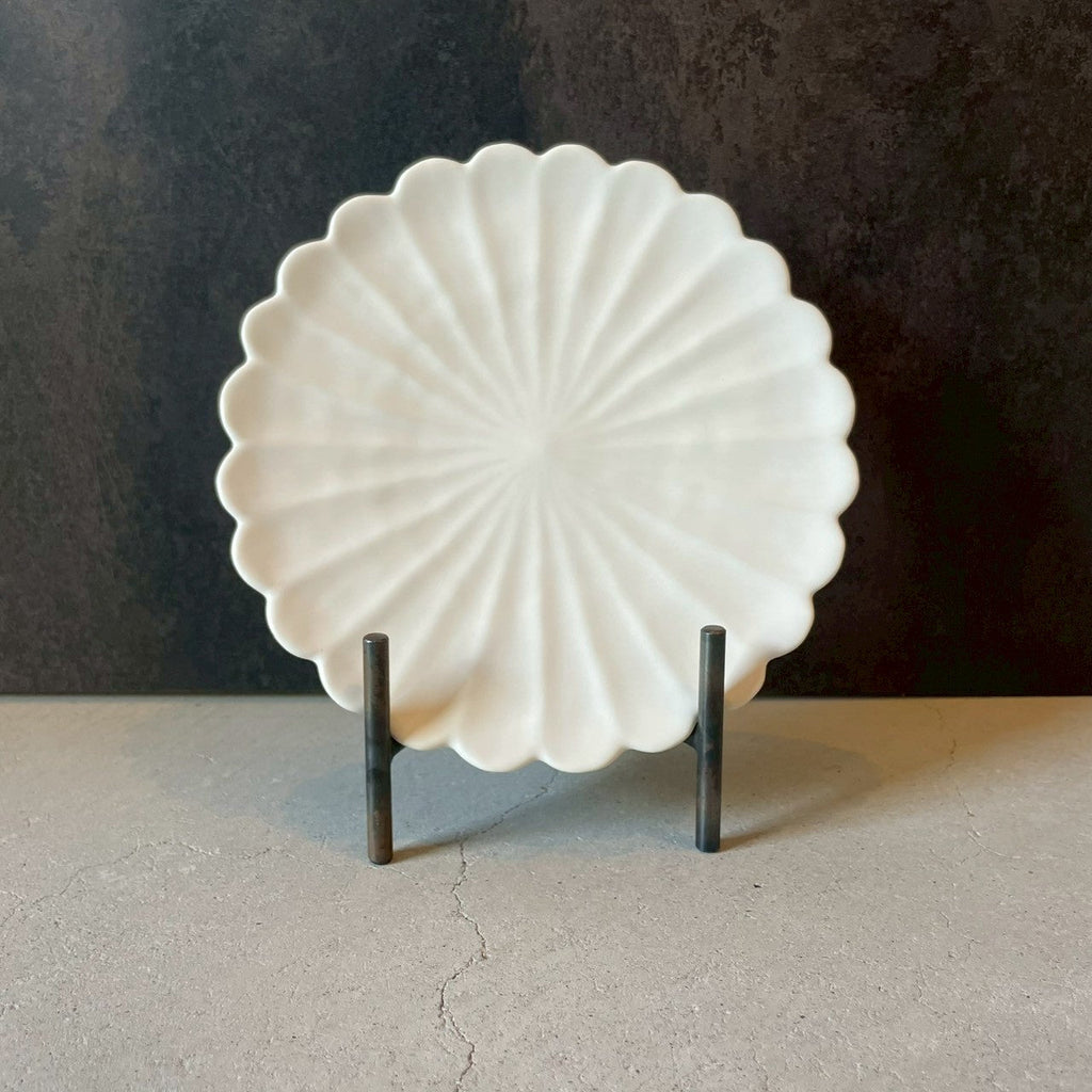 5-sun plate, 5-sun hand-carved plate, white [FK21]