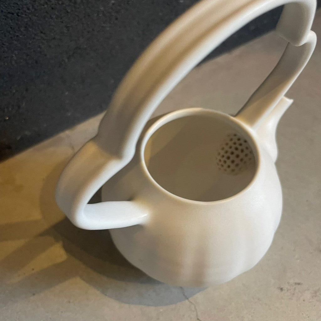 Unique Handle Kyusu Teapot 300cc - White [FK35a]