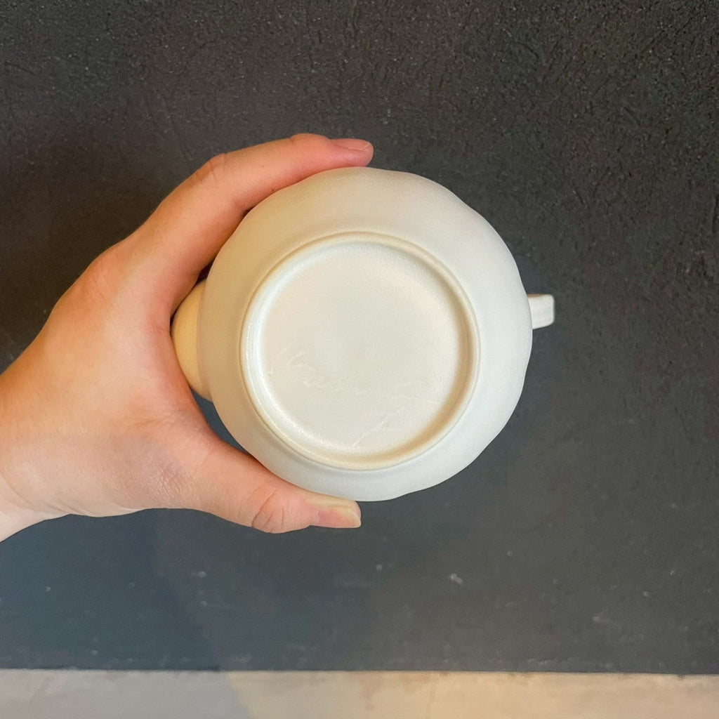 Unique Handle Kyusu Teapot 300cc - White [FK35a]