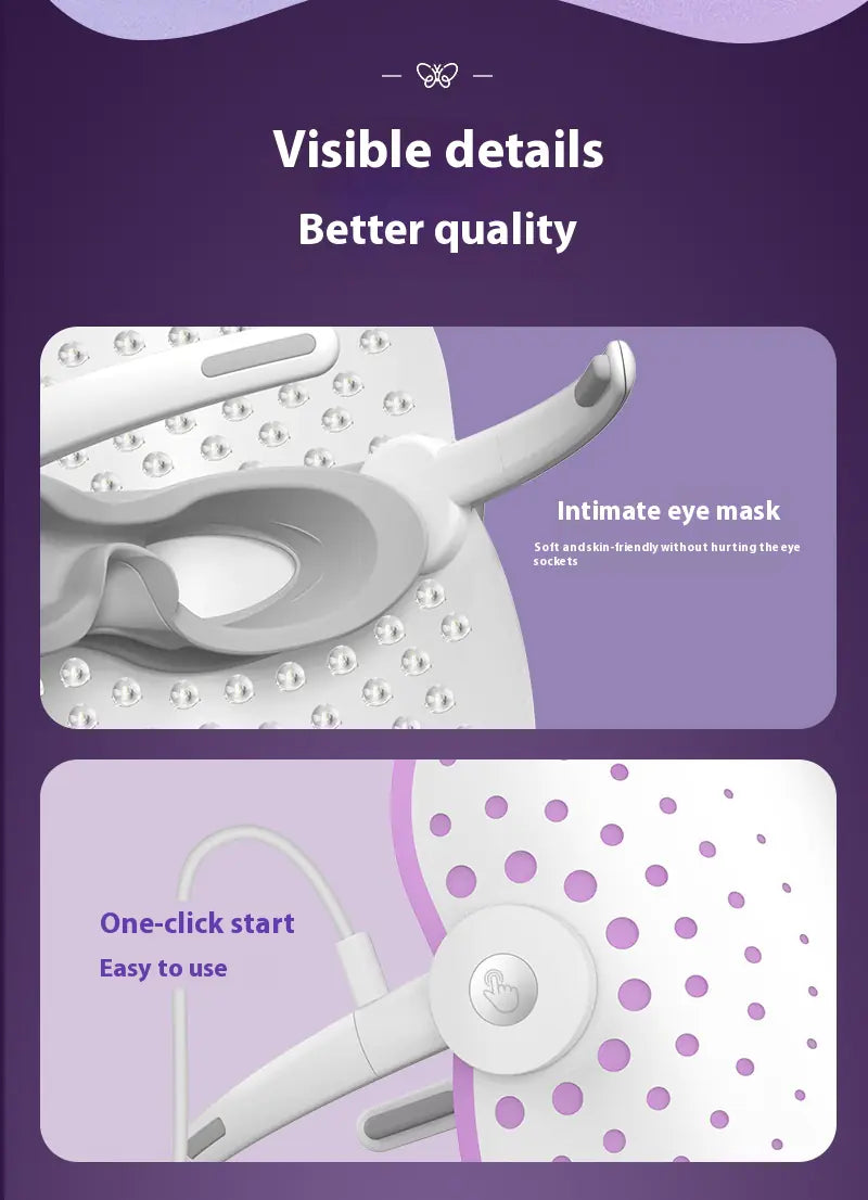 Photon IPL LED Beauty Mask | Light Therapy for Skin Rejuvenation | At-Home