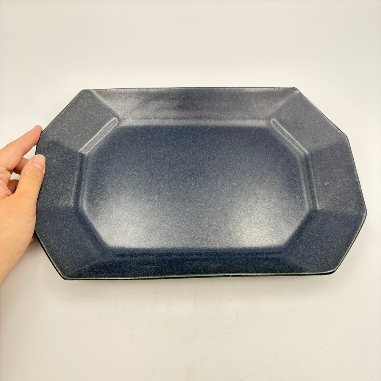 Octagonal Plate, Large, Ruri Glaze [Item 37]
