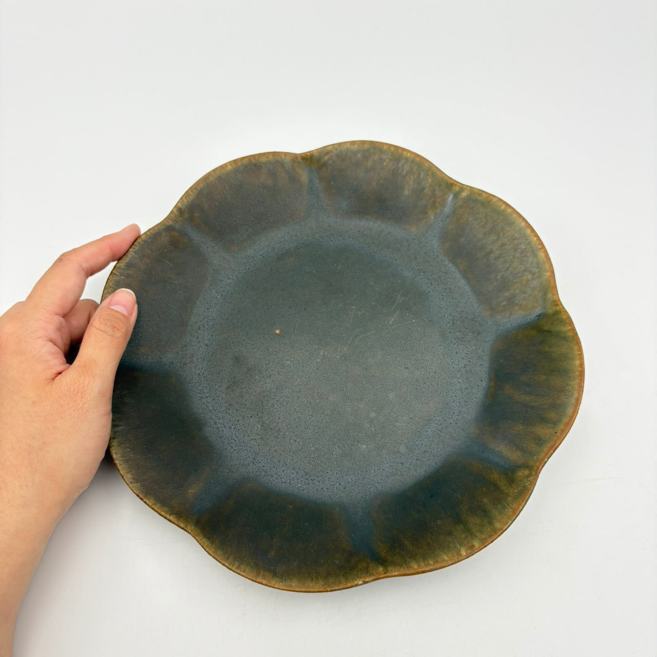 Rinka plate, medium, with rust glaze [Old 9]