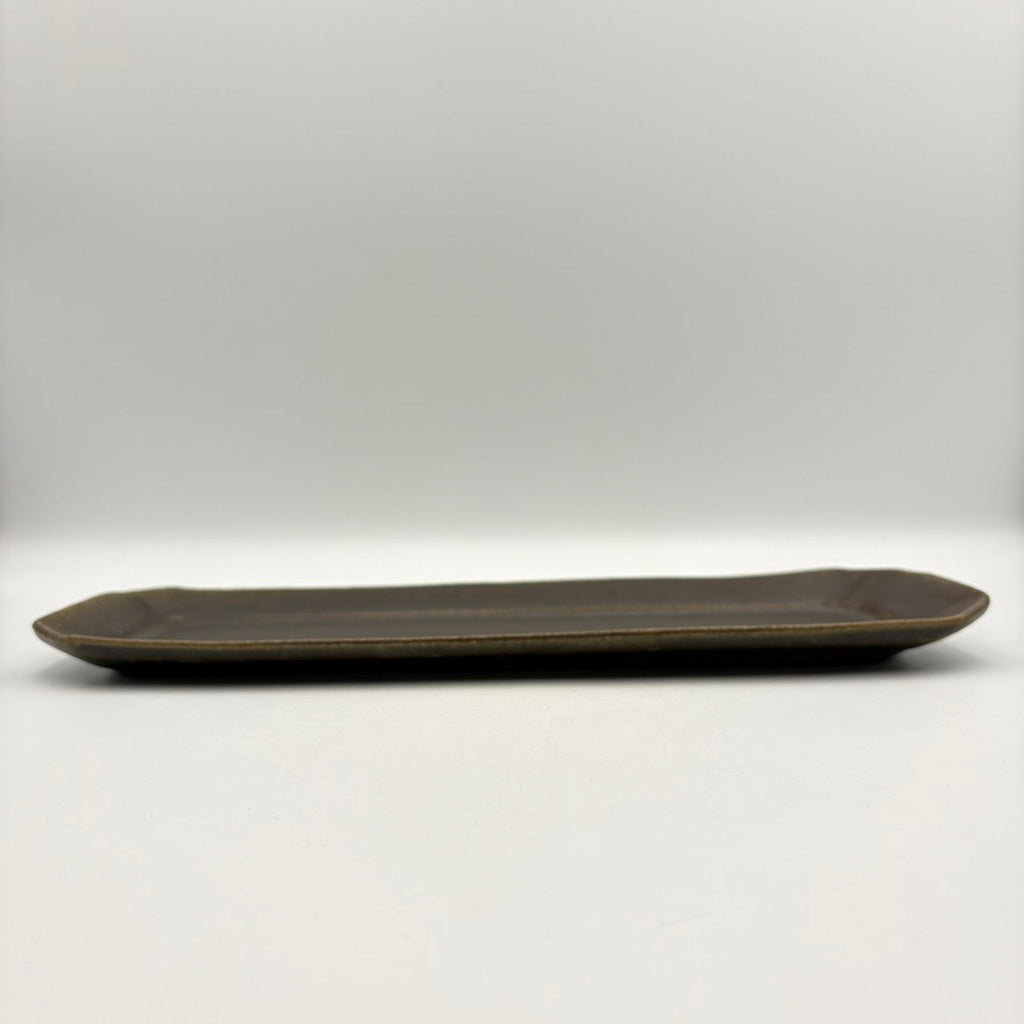 Octagonal Long Plate, Russet Glaze [Old 65]