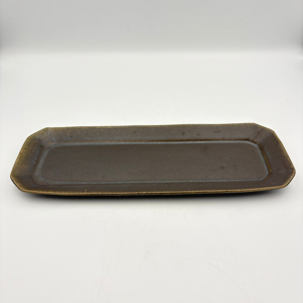 Octagonal Long Plate, Russet Glaze [Old 65]