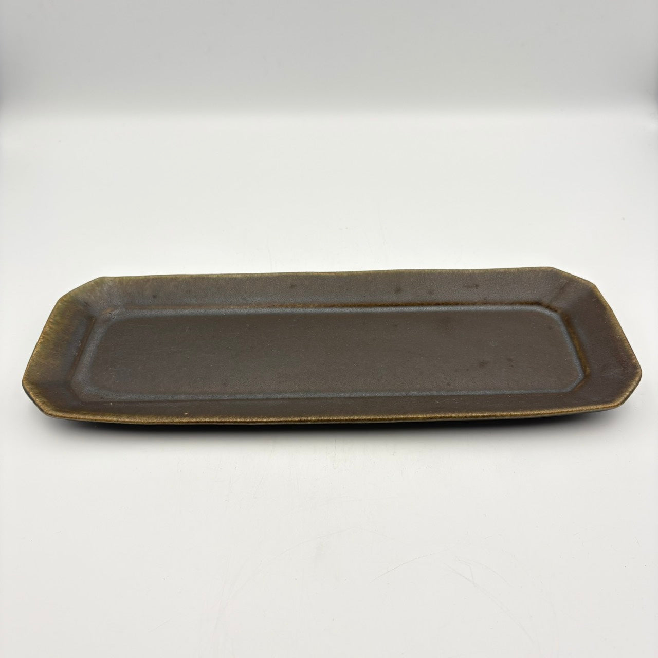 Octagonal Long Plate, Russet Glaze [Old 65]