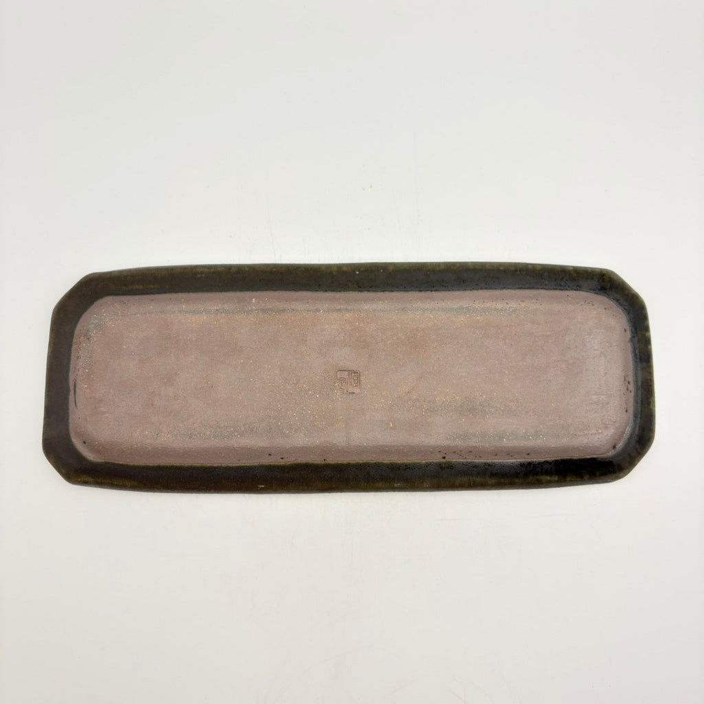 Octagonal Long Plate, Russet Glaze [Old 65]