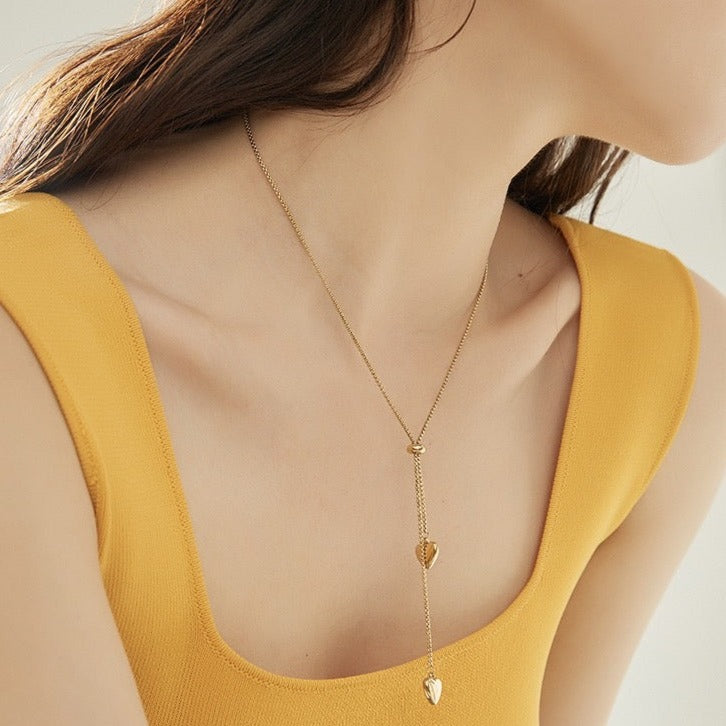 [LOEM] DOUBLE HEART NECKLACE