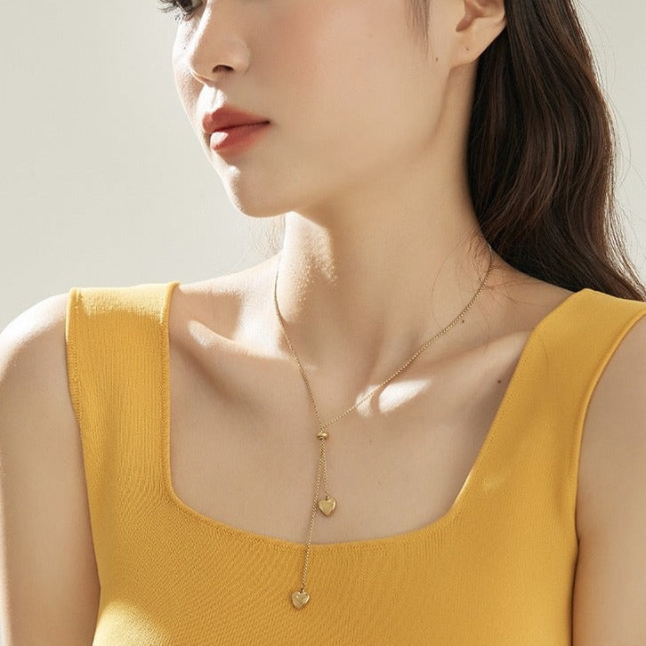 [LOEM] DOUBLE HEART NECKLACE