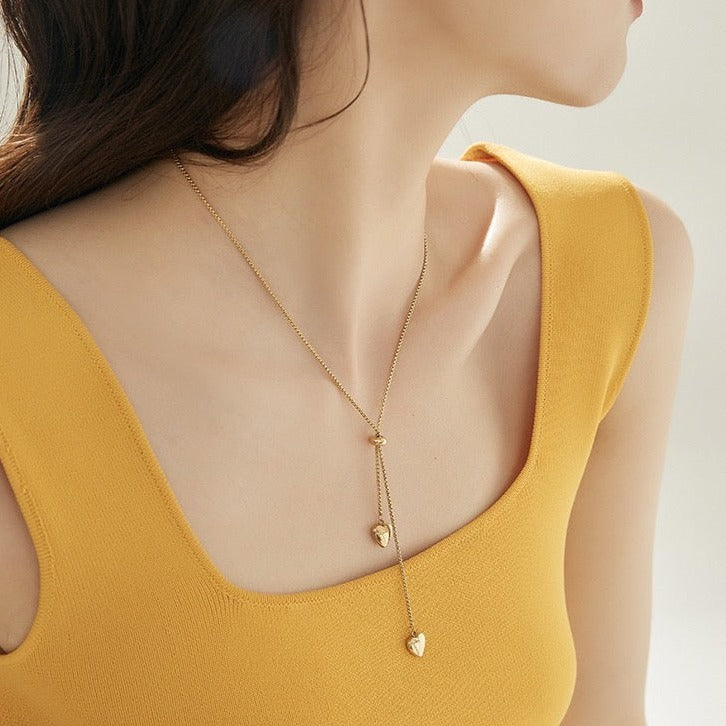 [LOEM] DOUBLE HEART NECKLACE