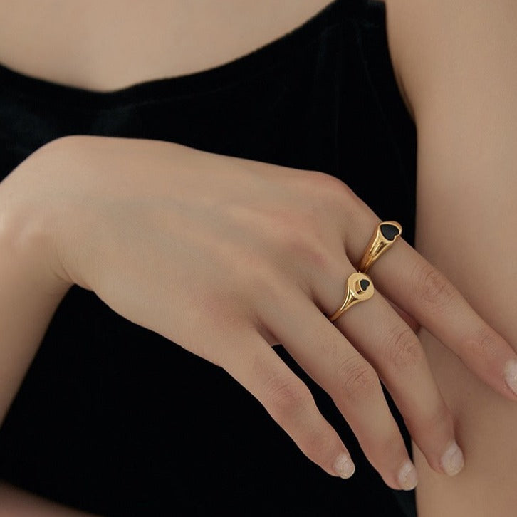 【LOEM】BLACK HEART RING　　