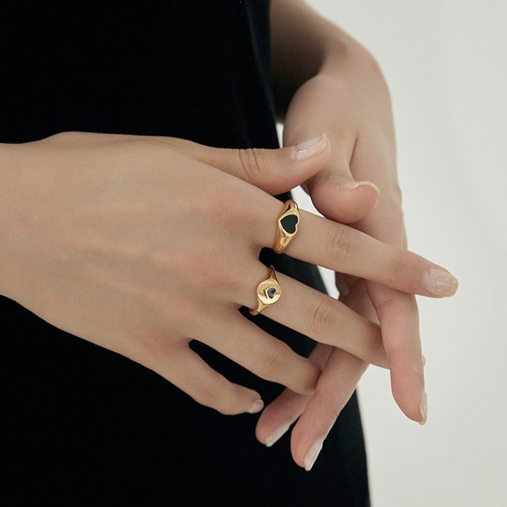 【LOEM】BLACK HEART RING　　