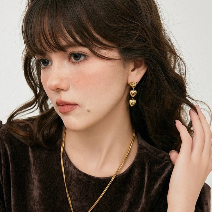 [LOEM] TRIPLE LINE HEART PIERCE