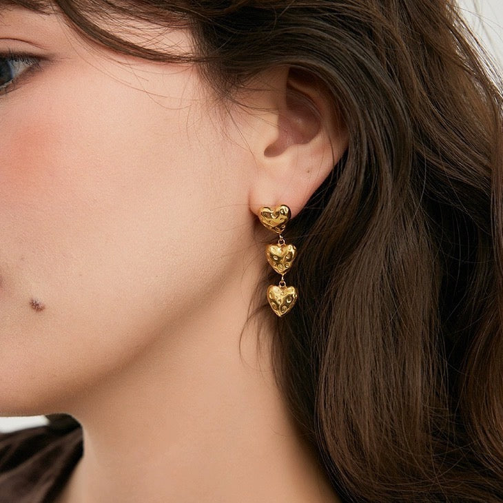 [LOEM] TRIPLE LINE HEART PIERCE