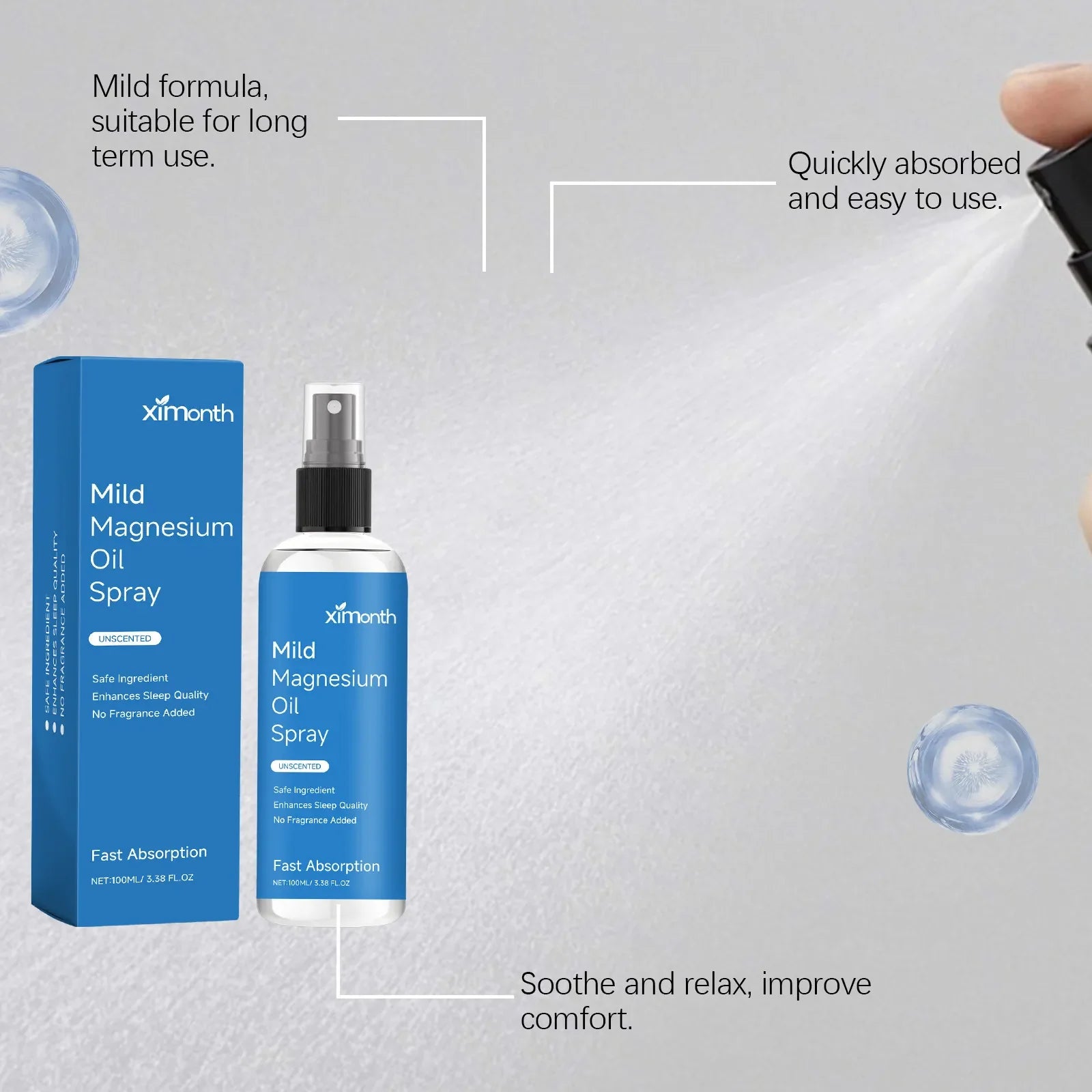 Magnesium Oil Spray | For Topical Muscle Relaxation | Rapid Absorption
