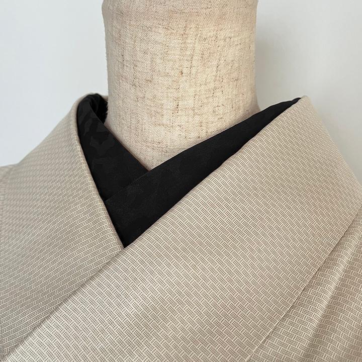 Haneri collar, black roiro leopard print, woven pattern, handmade han-eri collar, black, leopard
