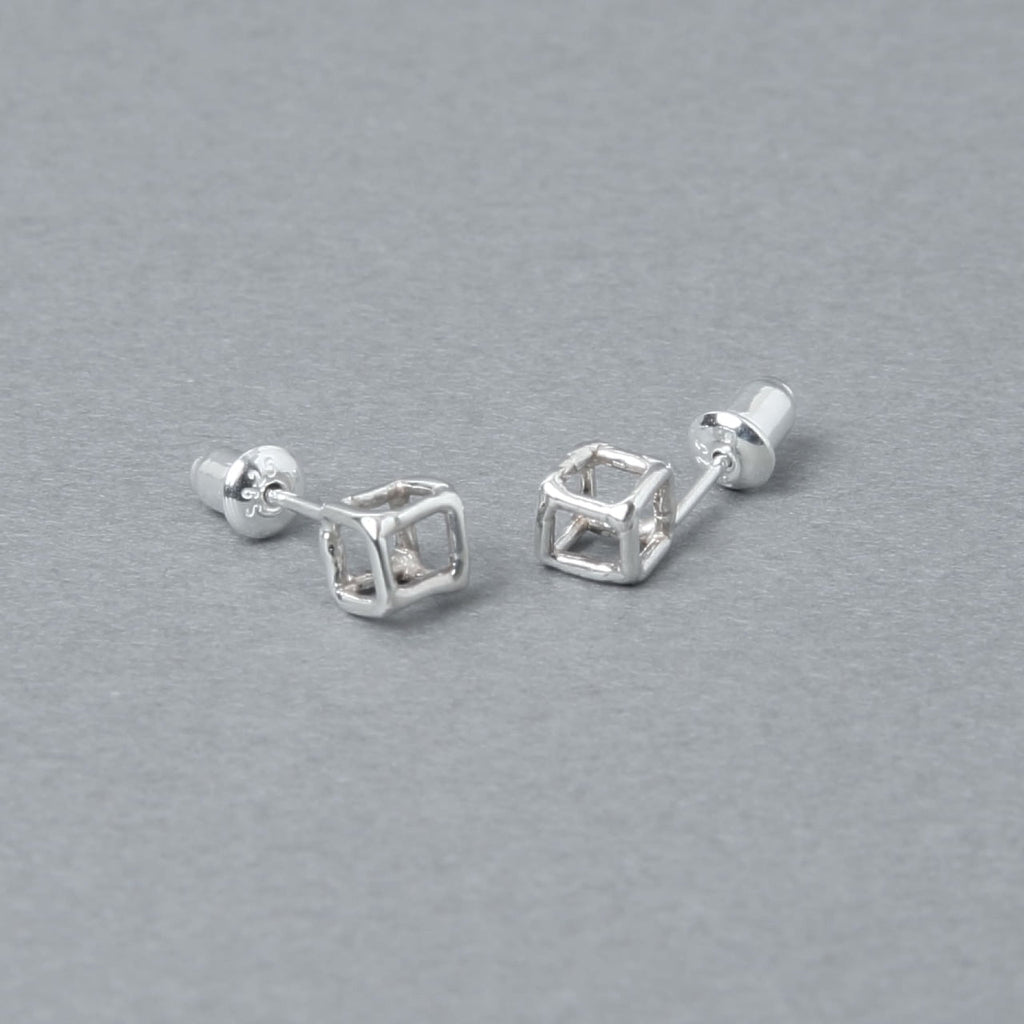 Sterling Silver Earrings | 5mm Square | 23-E-022