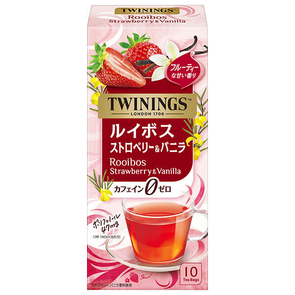 Kataoka Bussan Twining Tea Bags Rooibos Strawberry & Vanilla 10 bags x 6 packs [Shipment in Japan]
