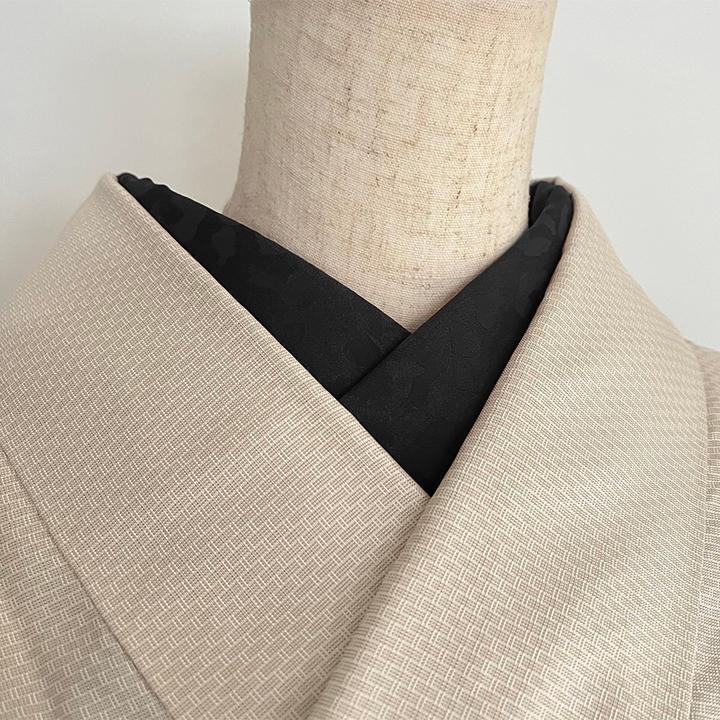 Haneri collar, black roiro leopard print, woven pattern, handmade han-eri collar, black, leopard