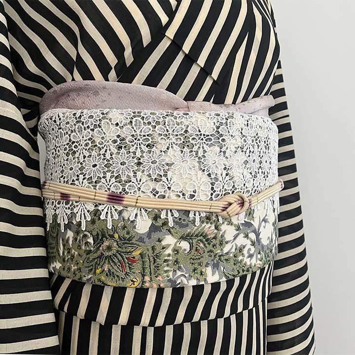 Ribbon lace, obi adornment, hang-eri, han-eri, date-eri, han-eri
