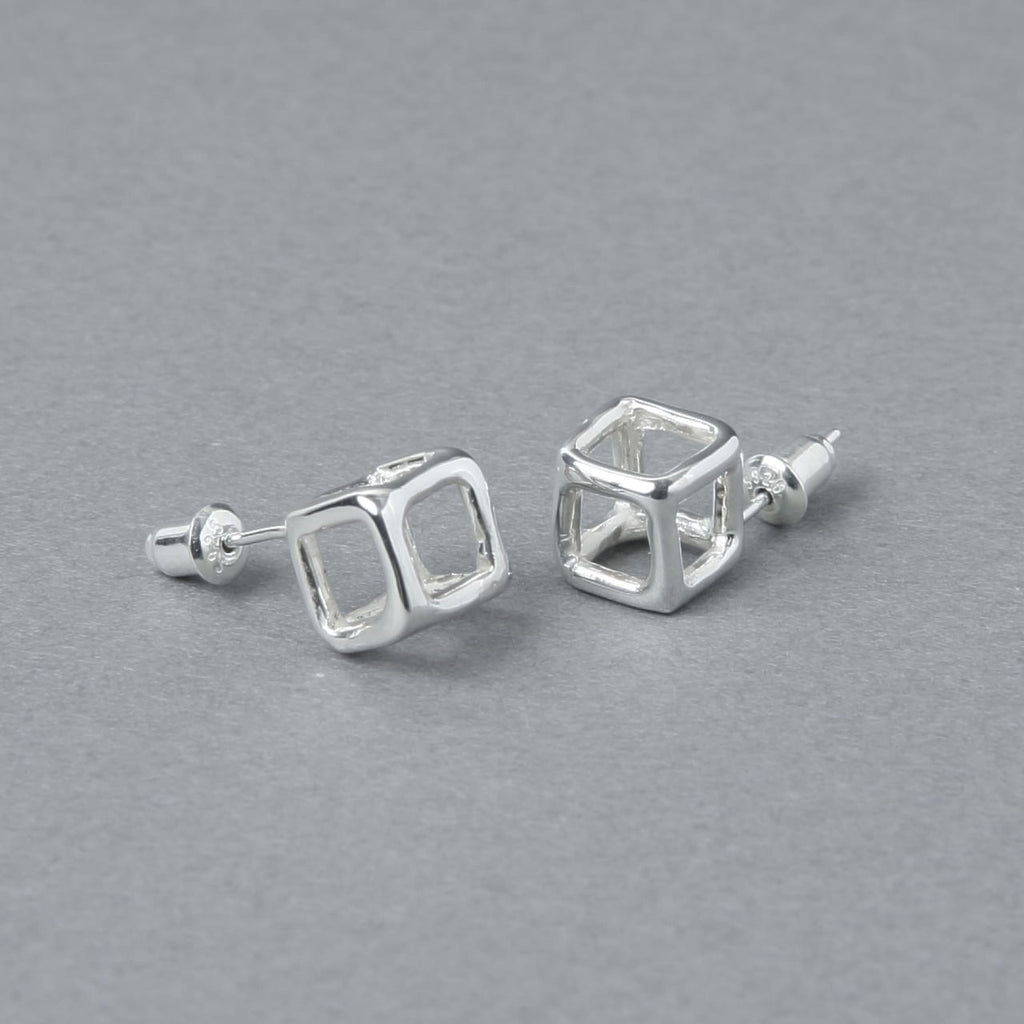 Sterling Silver 925 Earrings | 7mm Square | 23-E-025