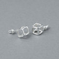 Sterling Silver 925 Earrings | 7mm Square | 23-E-025