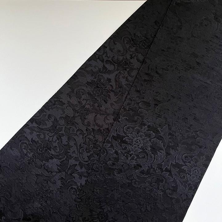 Damask Weave Black Thrush Han-eri Handmade Han-eri Black Botanical