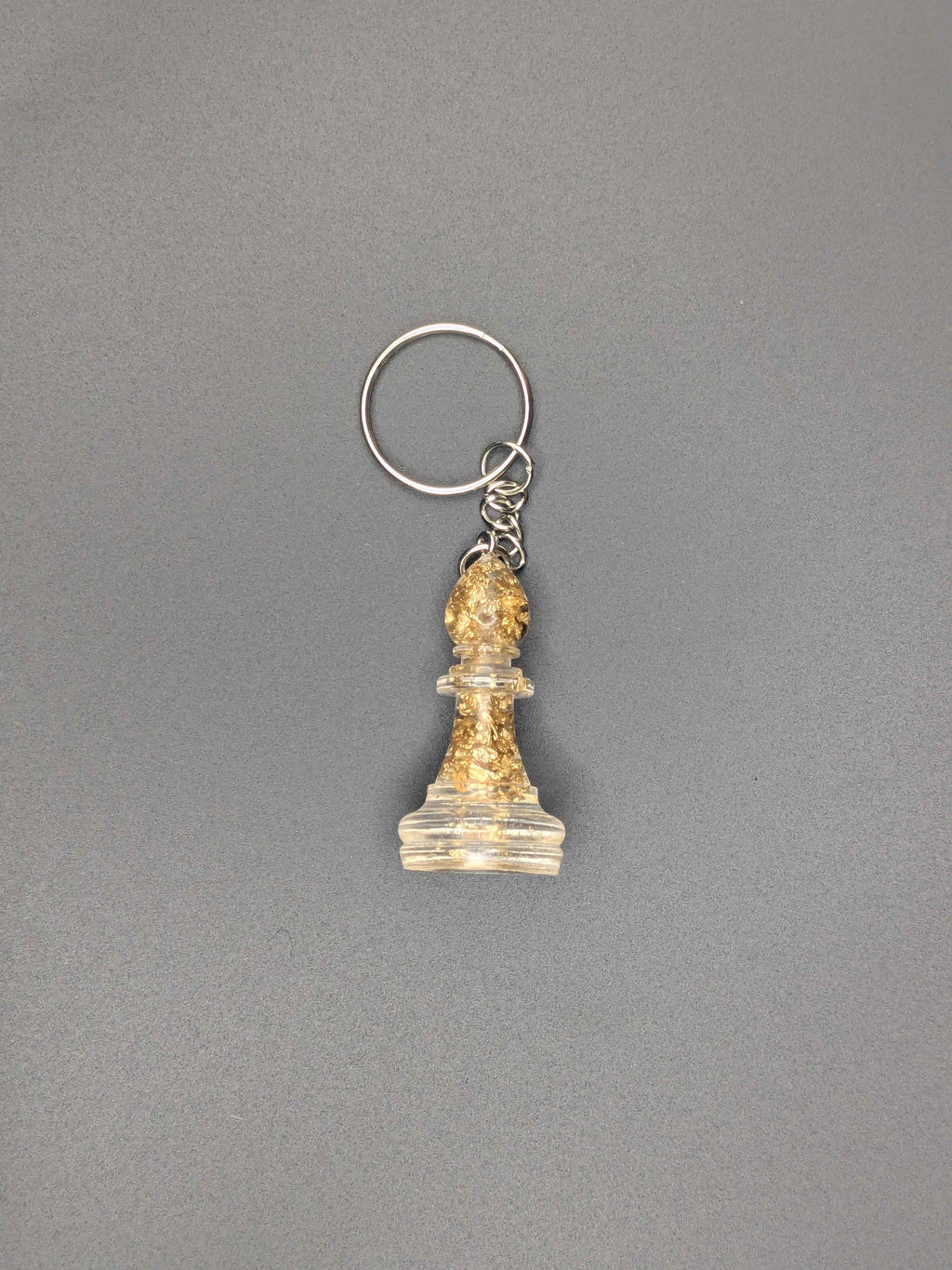 チェス　キーホルダー　エポキシ樹脂　金箔