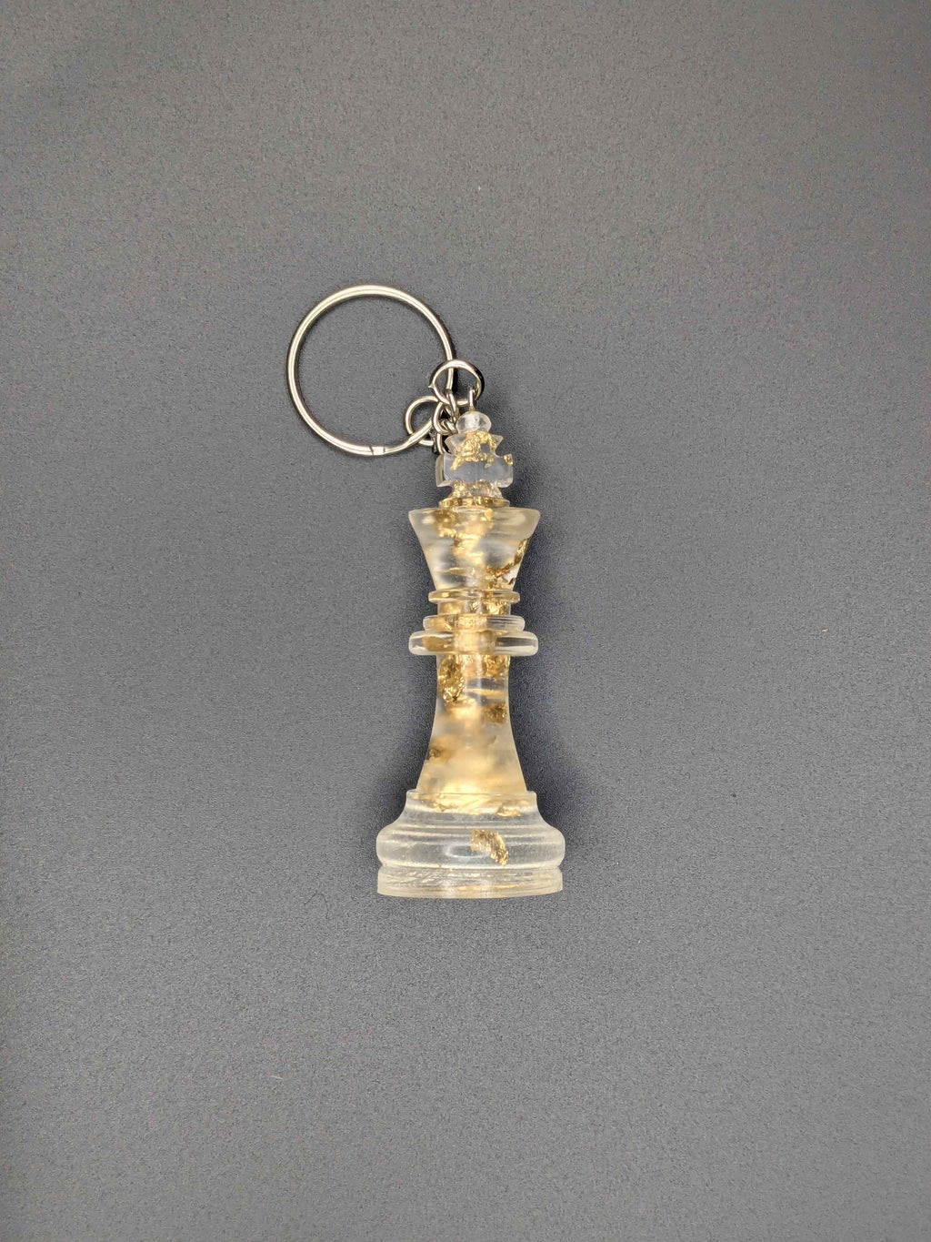 チェス　キーホルダー　エポキシ樹脂　金箔