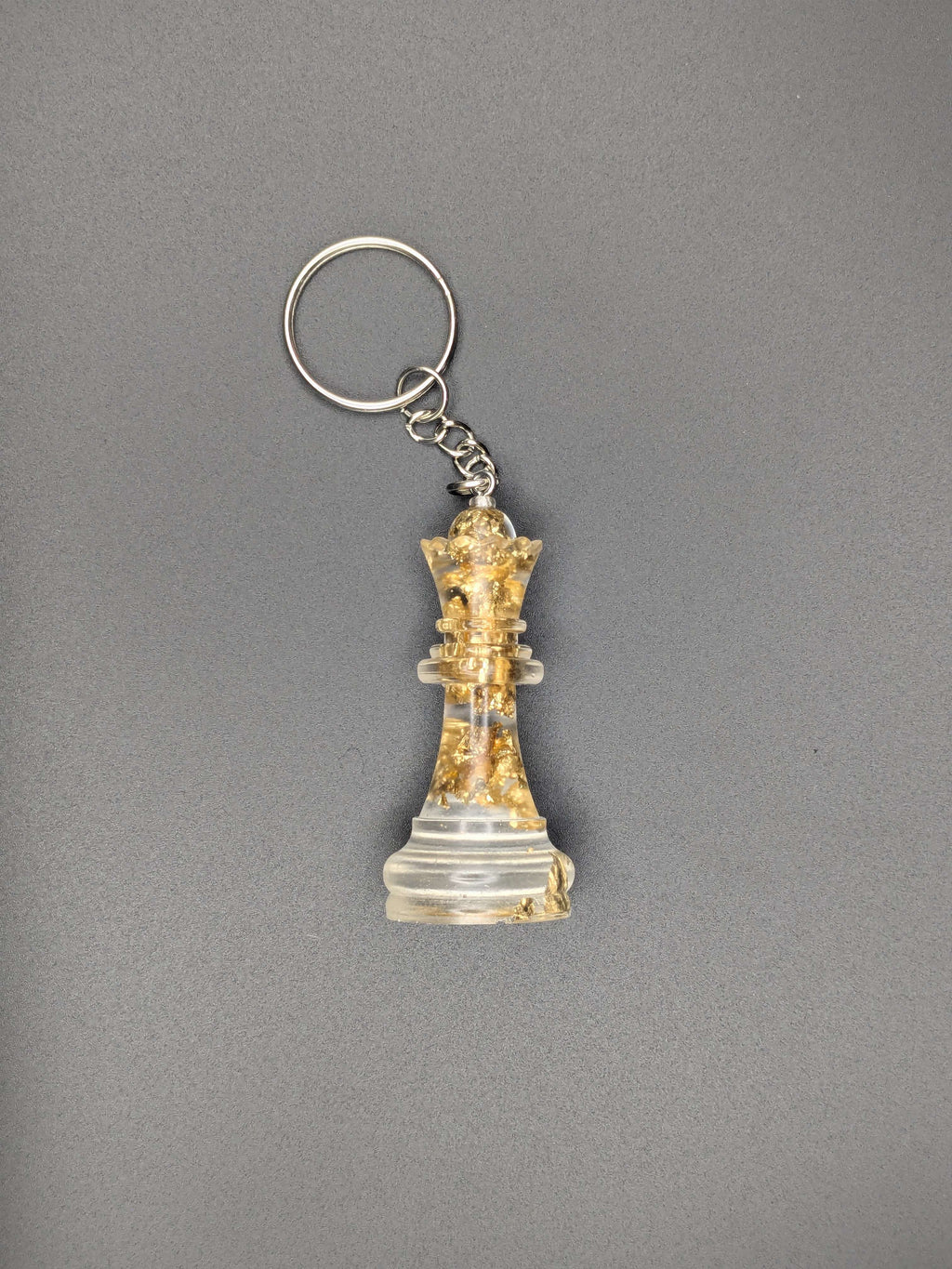 チェス　キーホルダー　エポキシ樹脂　金箔