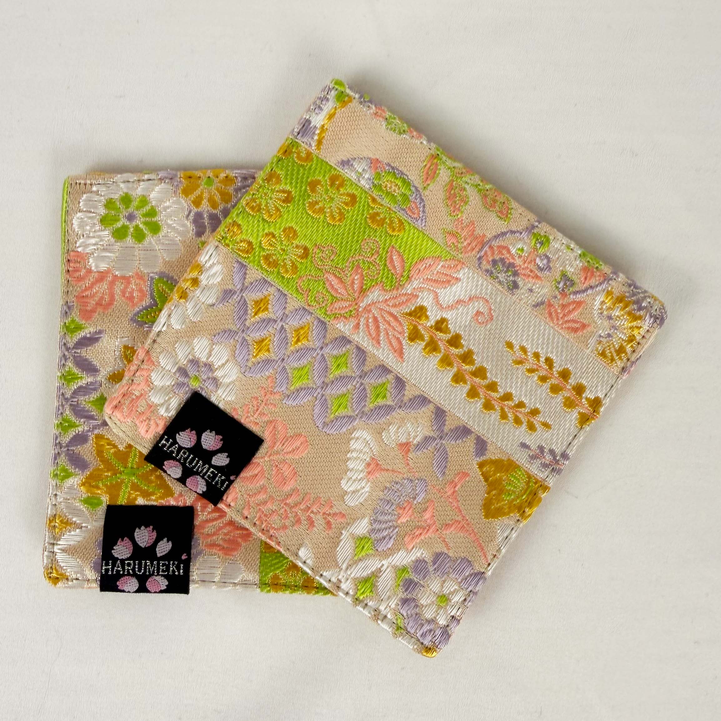 【グラスを彩り、小物を休ませるコースター　２枚セット】Vintage Brocade マルチトレイ「季節の雫」