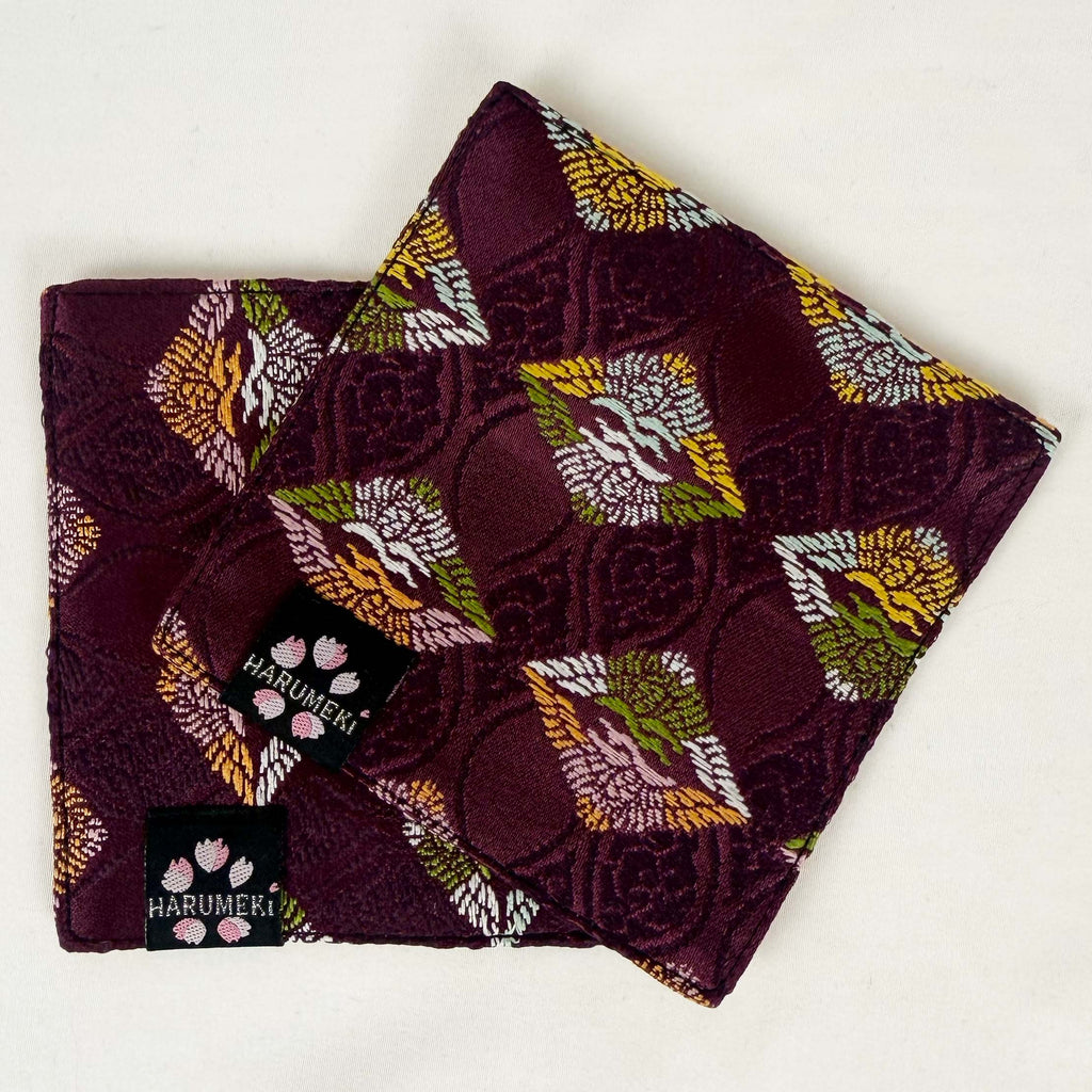 【グラスを彩り、小物を休ませるコースター　２枚セット】Vintage Brocade マルチトレイ「季節の雫」