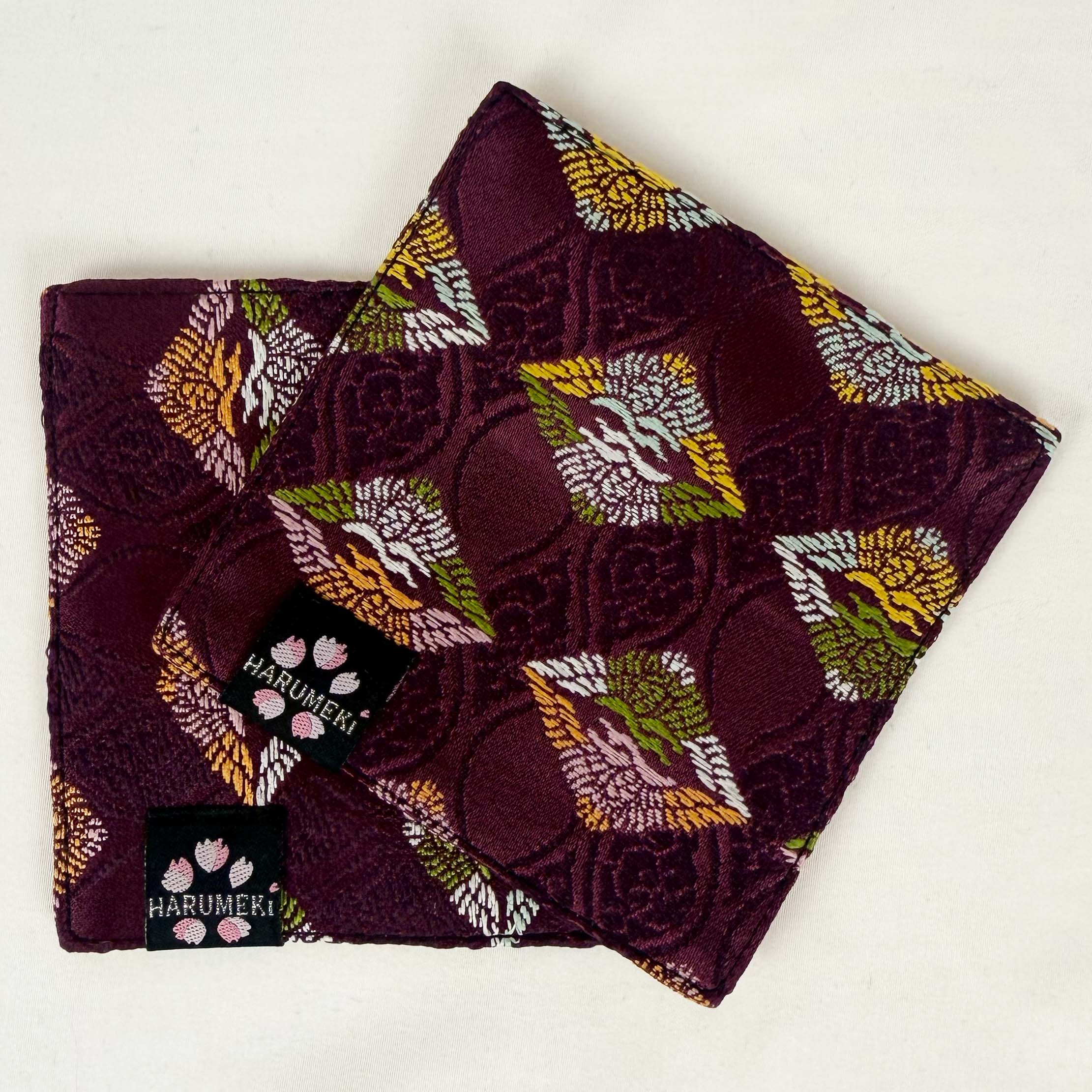 【グラスを彩り、小物を休ませるコースター　２枚セット】Vintage Brocade マルチトレイ「季節の雫」