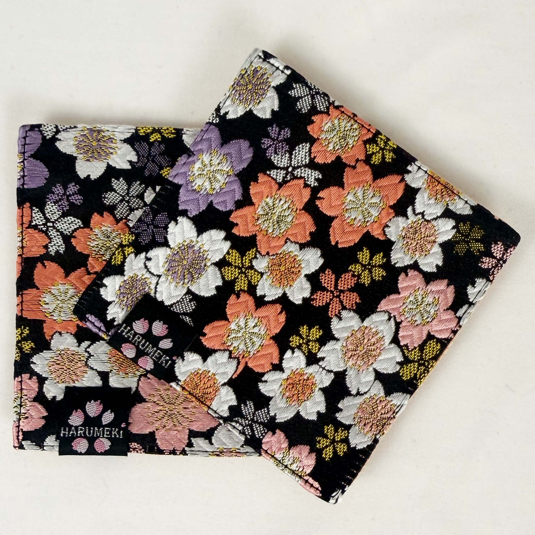 【グラスを彩り、小物を休ませるコースター　２枚セット】Vintage Brocade マルチトレイ「季節の雫」