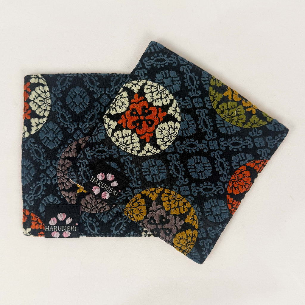 【グラスを彩り、小物を休ませるコースター　２枚セット】Vintage Brocade マルチトレイ「季節の雫」