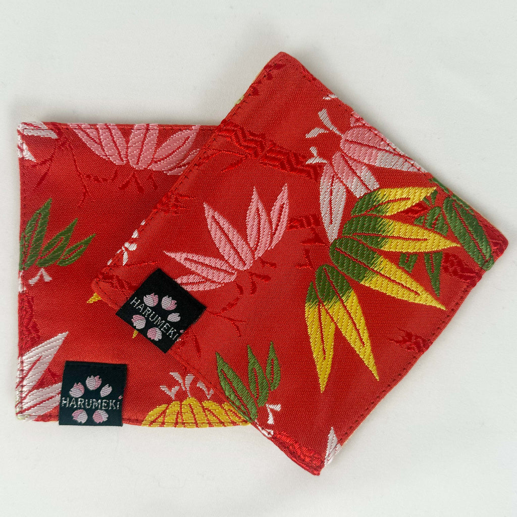 【グラスを彩り、小物を休ませるコースター　２枚セット】Vintage Brocade マルチトレイ「季節の雫」