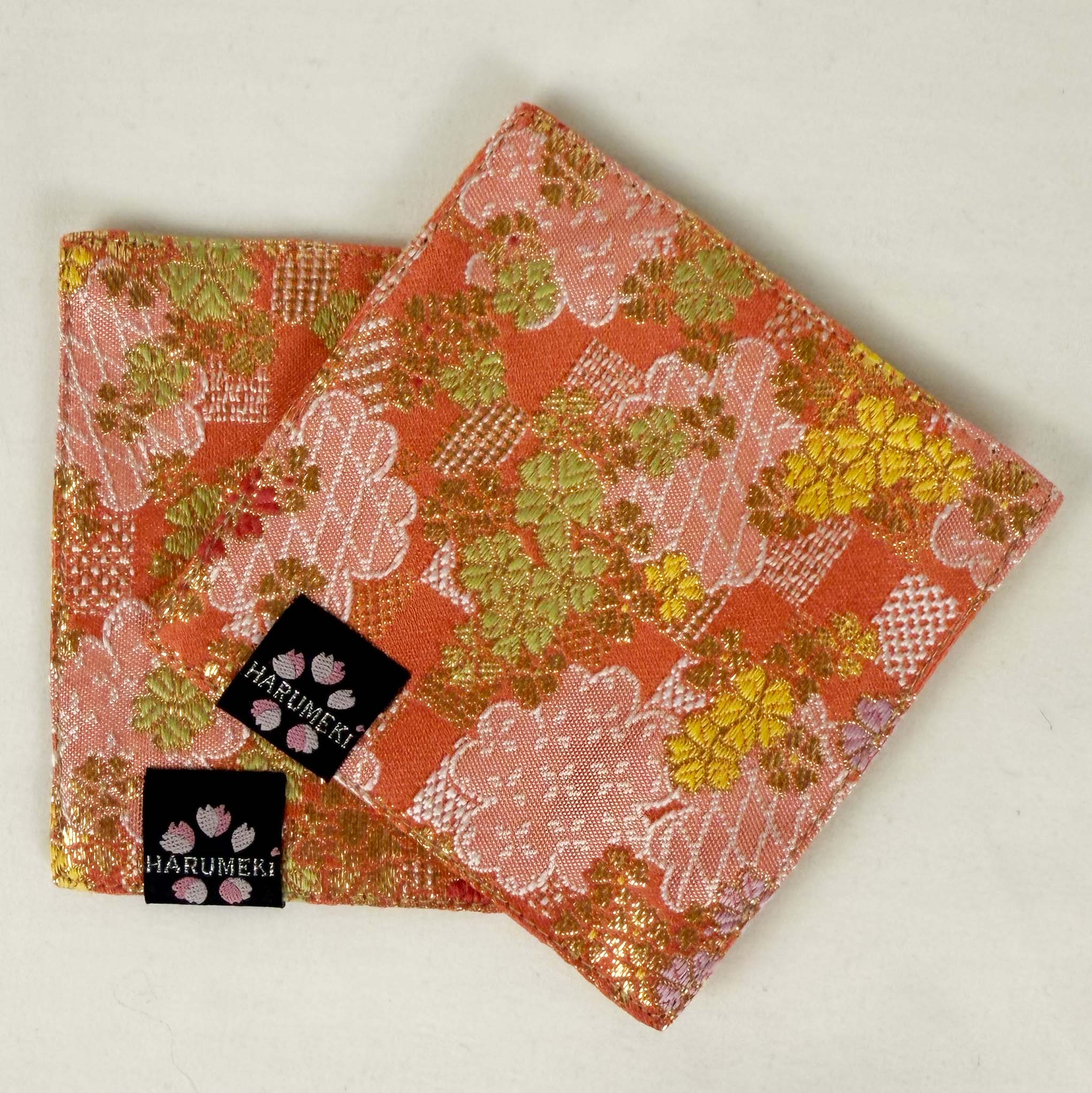 【グラスを彩り、小物を休ませるコースター　２枚セット】Vintage Brocade マルチトレイ「季節の雫」