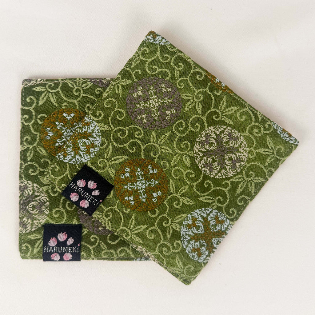 【グラスを彩り、小物を休ませるコースター　２枚セット】Vintage Brocade マルチトレイ「季節の雫」