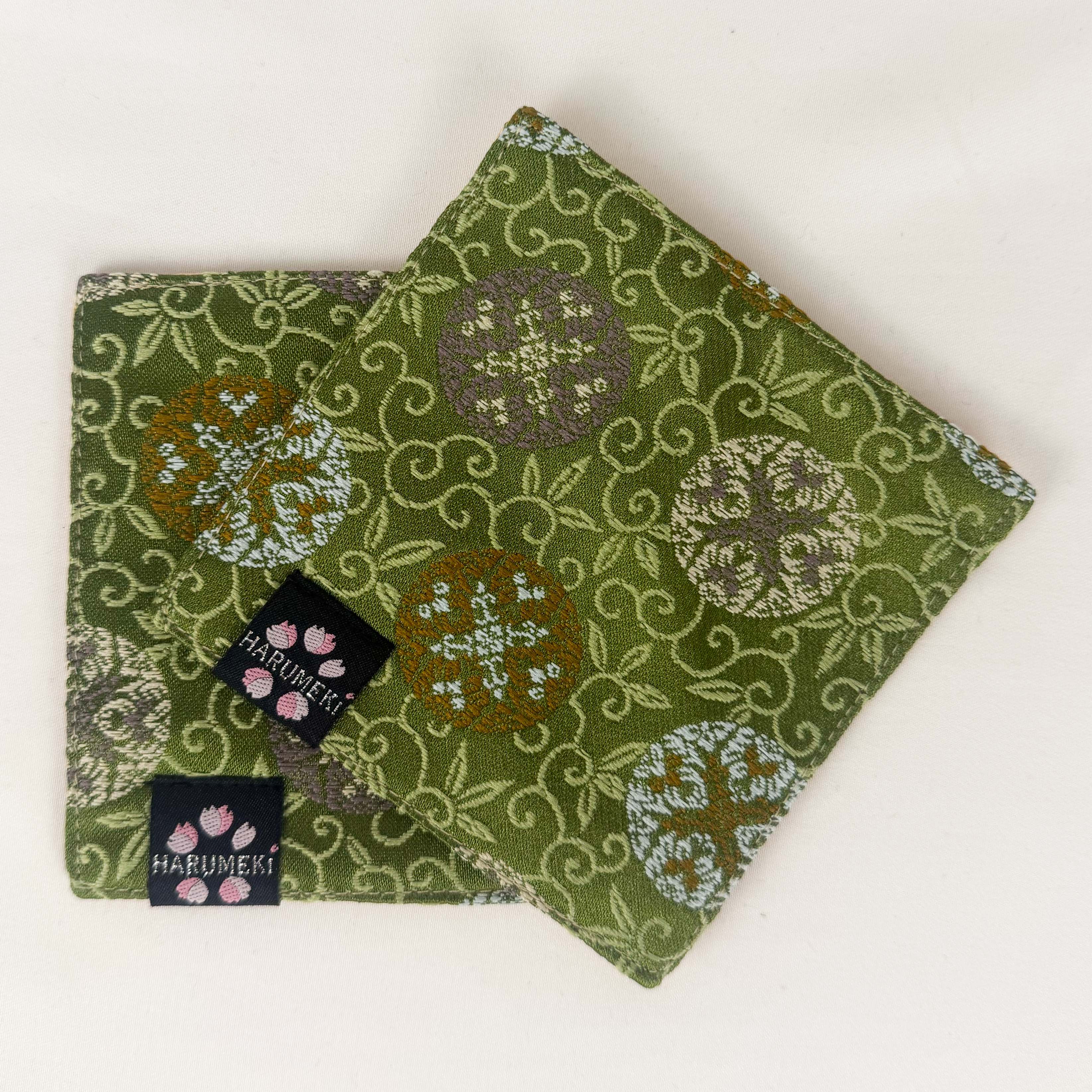 【グラスを彩り、小物を休ませるコースター　２枚セット】Vintage Brocade マルチトレイ「季節の雫」