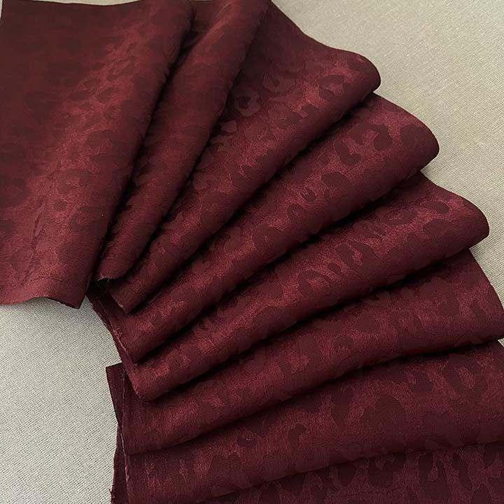 Bordeaux Leopard Pattern Woven Haneri - Handmade Haneri - Wine Red, Leopard