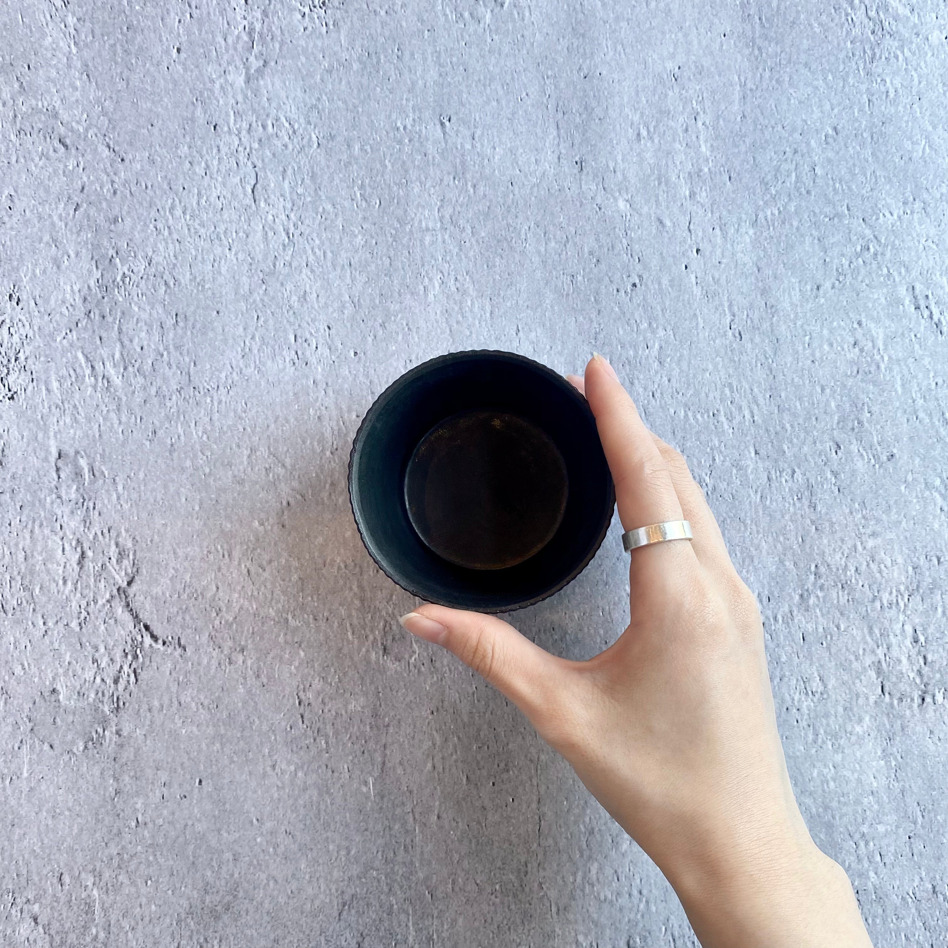 作家　飛松灯器　sections / 蕎麦猪口 / charcoal black【5】