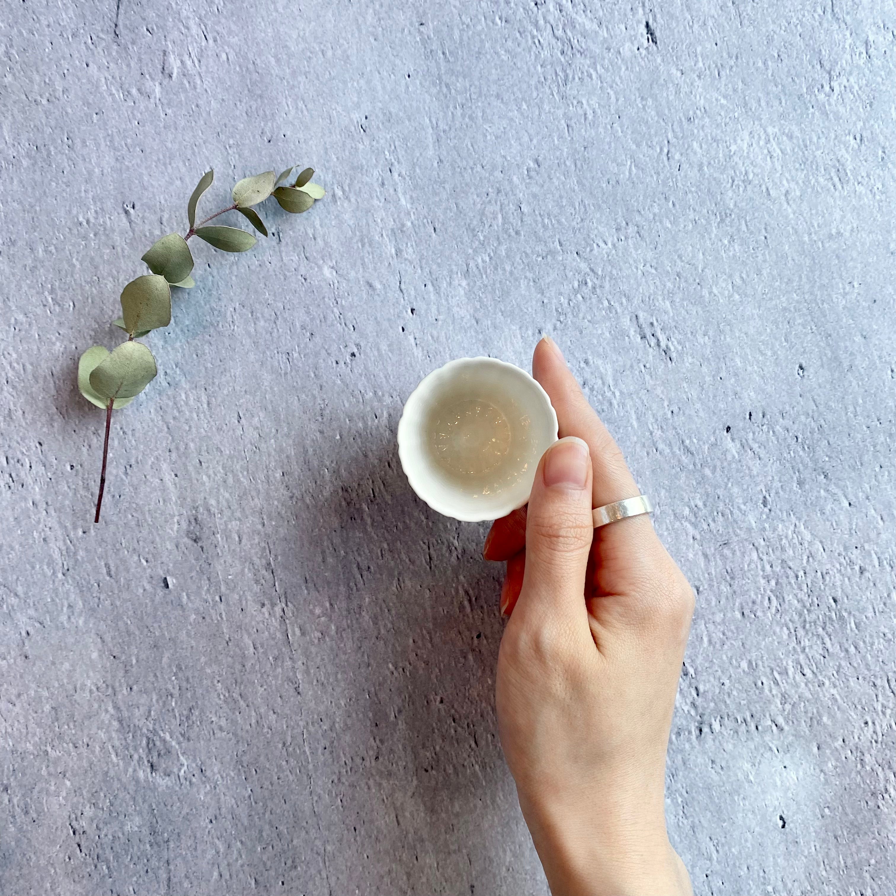 作家　飛松灯器　shaved cup SS / 台湾茶杯 / white【13】