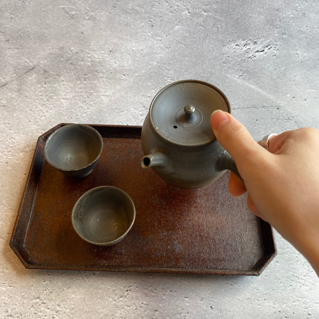 Unglazed pear-skin kiln-varied kyusu (260ml) [9]