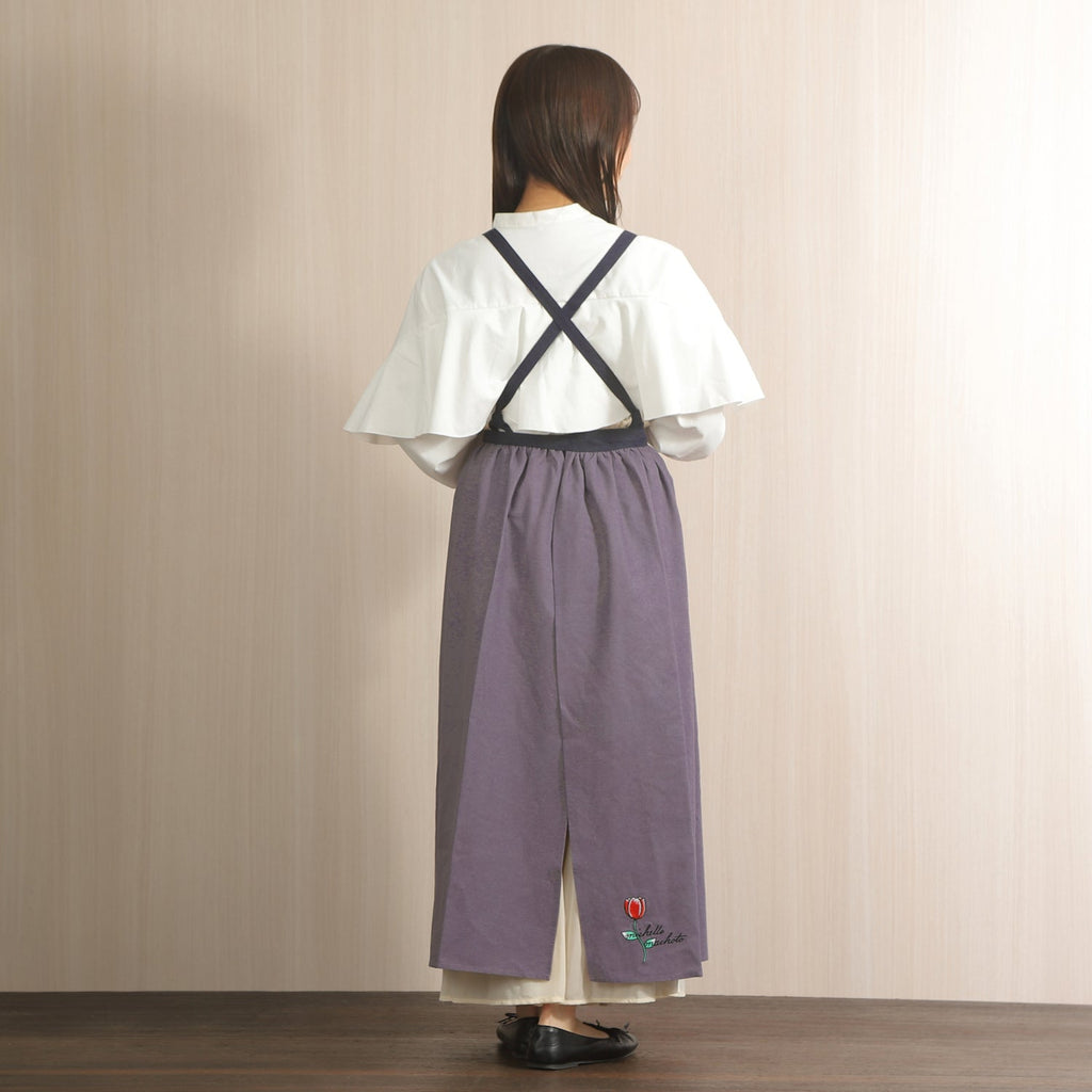 [Michelle Machoto] Michelle Machoto Iwakikyo Pattern Long Wide Gather Apron D-0007